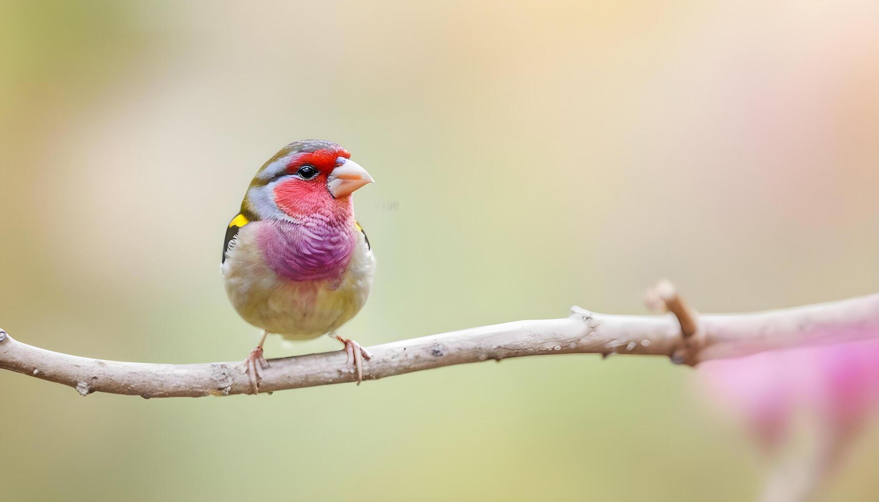 colourful tiny finch stands on a branch , Bird Photography photo