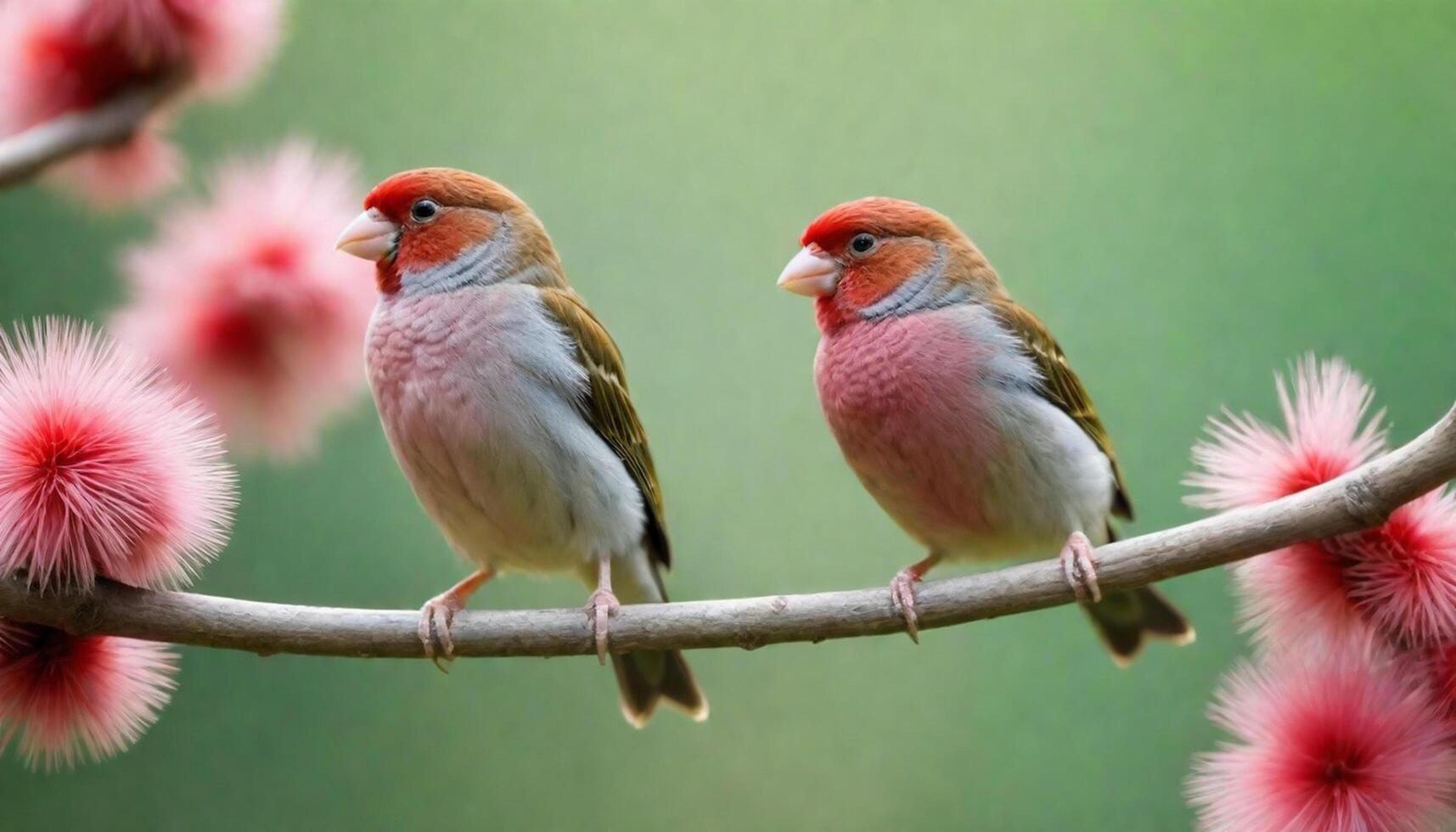 colourful tiny finch stands on a branch, Bird Photography photo