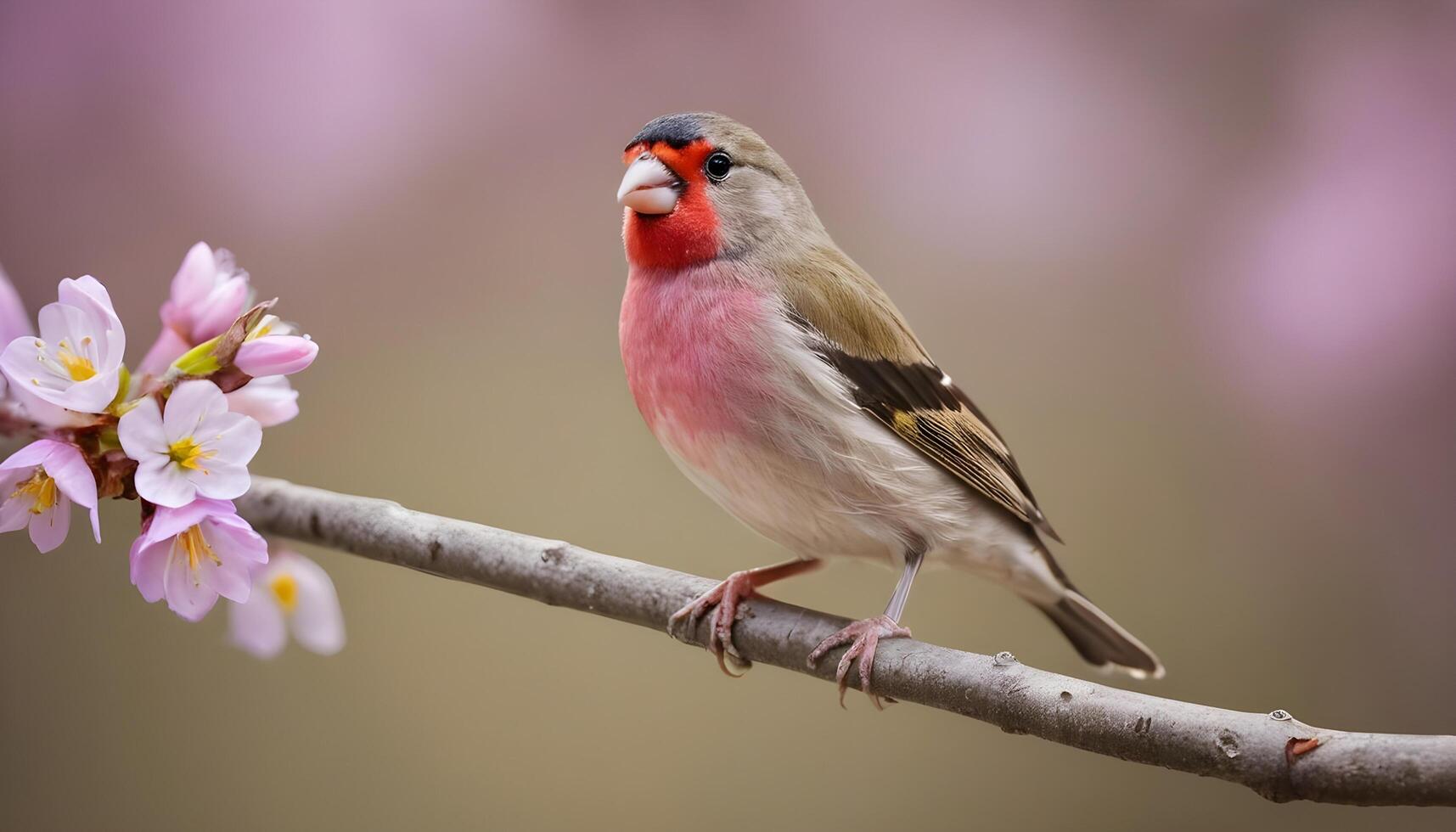 colourful tiny finch stands on a branch , Bird Photography photo