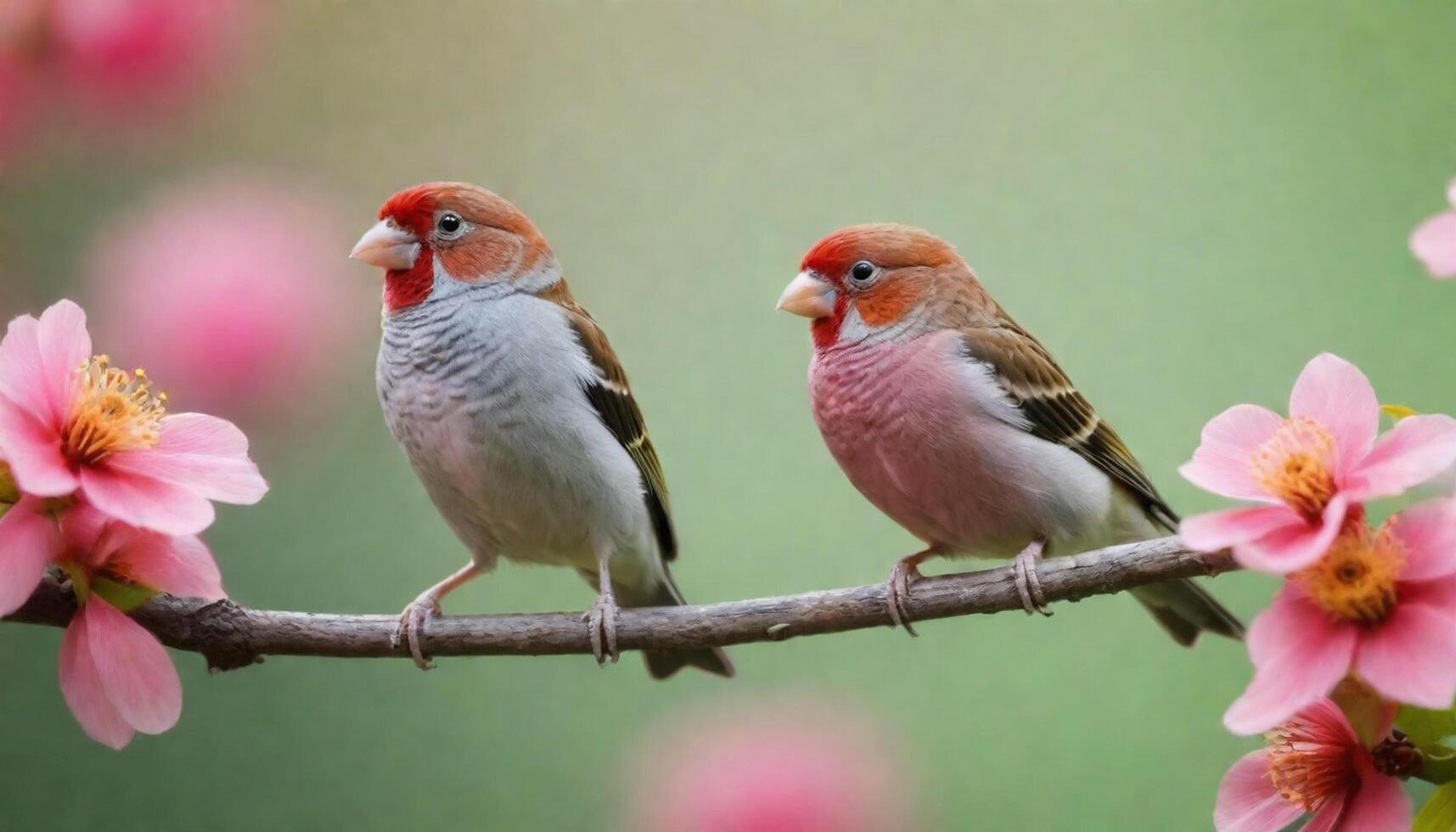 colourful tiny finch stands on a branch, Bird Photography photo