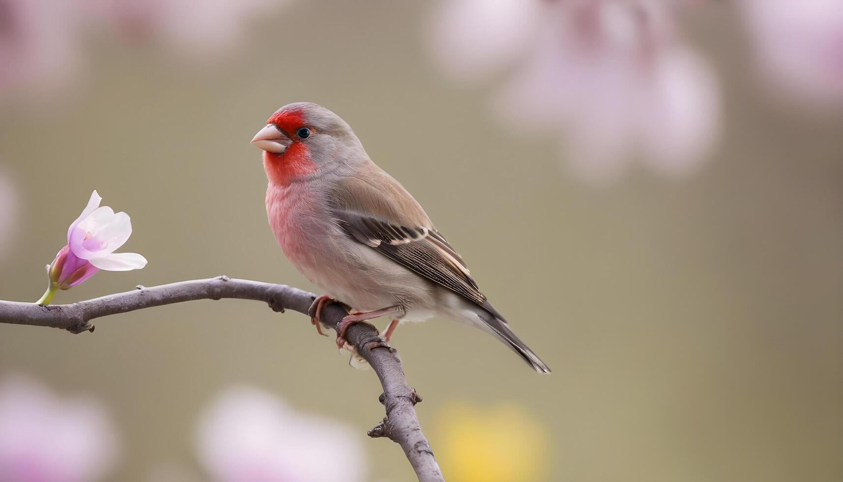 colourful tiny finch stands on a branch , Bird Photography photo