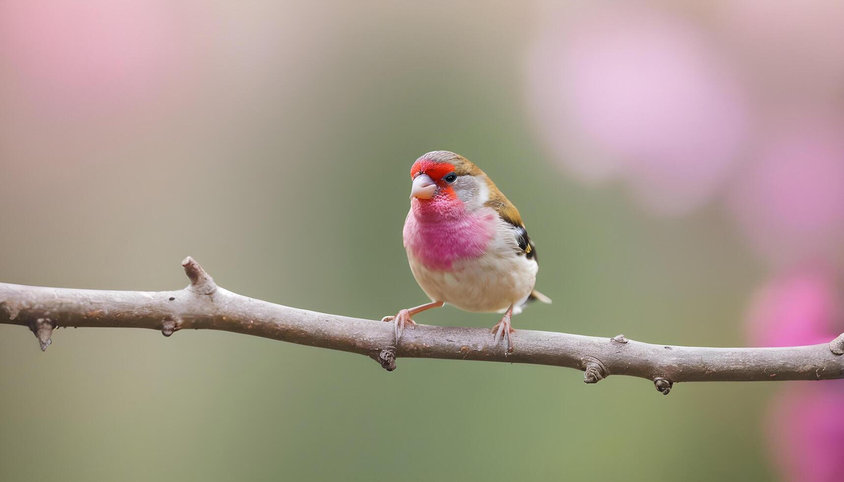 colourful tiny finch stands on a branch , Bird Photography photo
