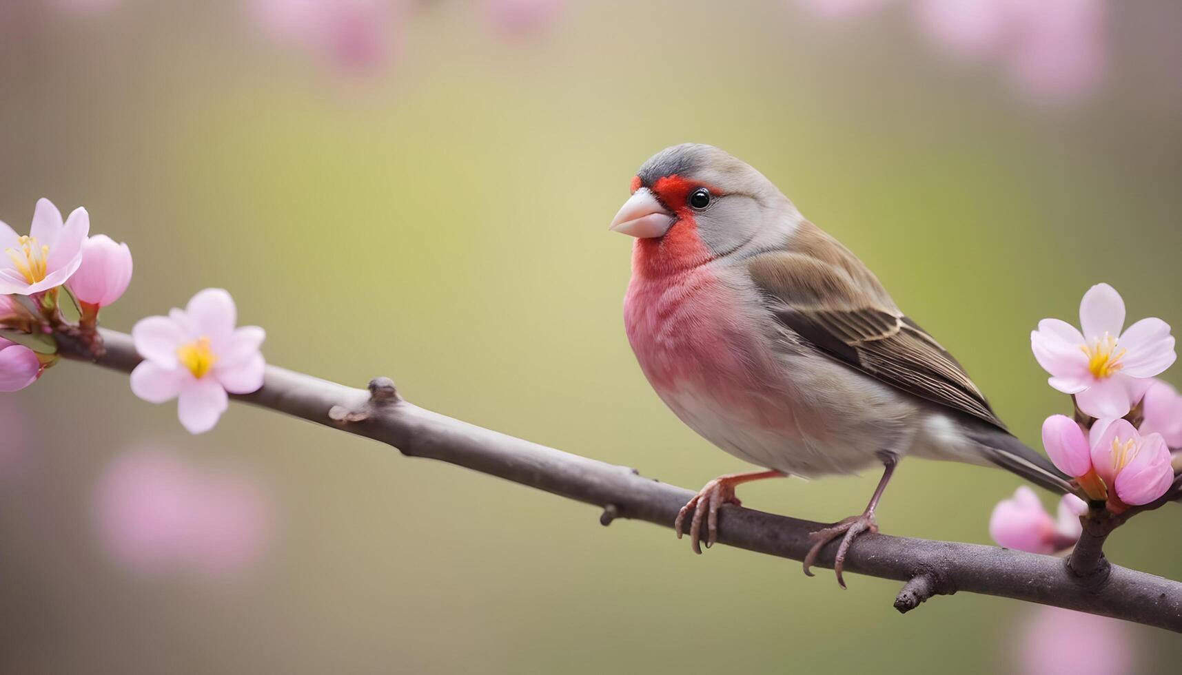 colourful tiny finch stands on a branch , Bird Photography photo