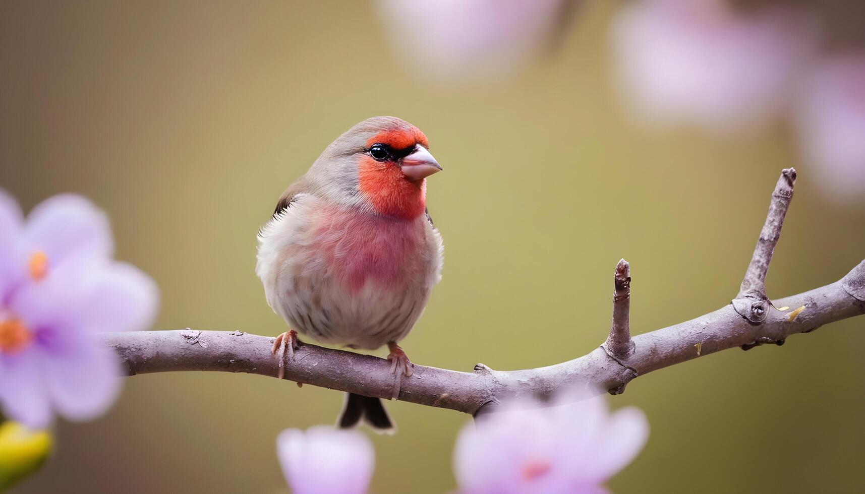 colourful tiny finch stands on a branch , Bird Photography photo