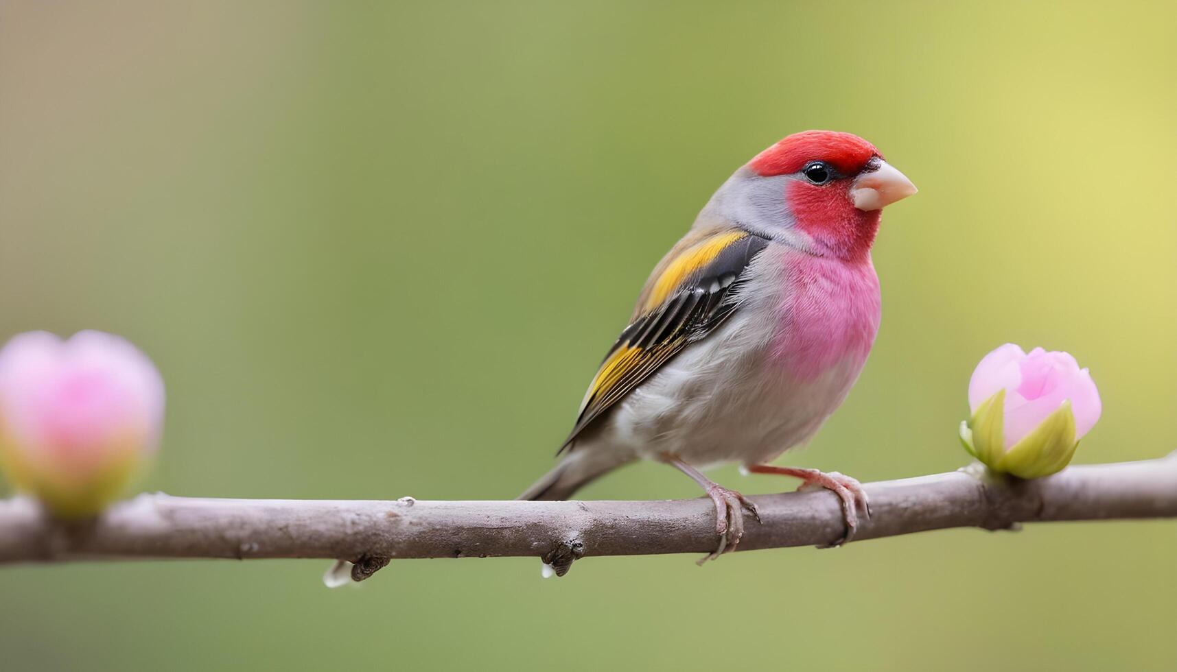 colourful tiny finch stands on a branch , Bird Photography photo