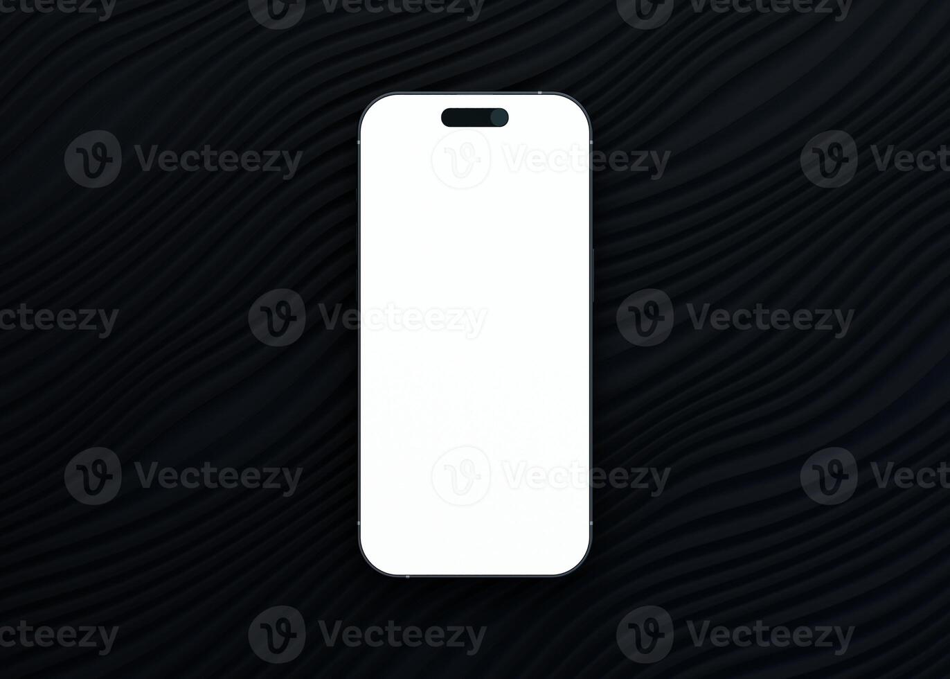 Mobile phone screen on black background mockup photo