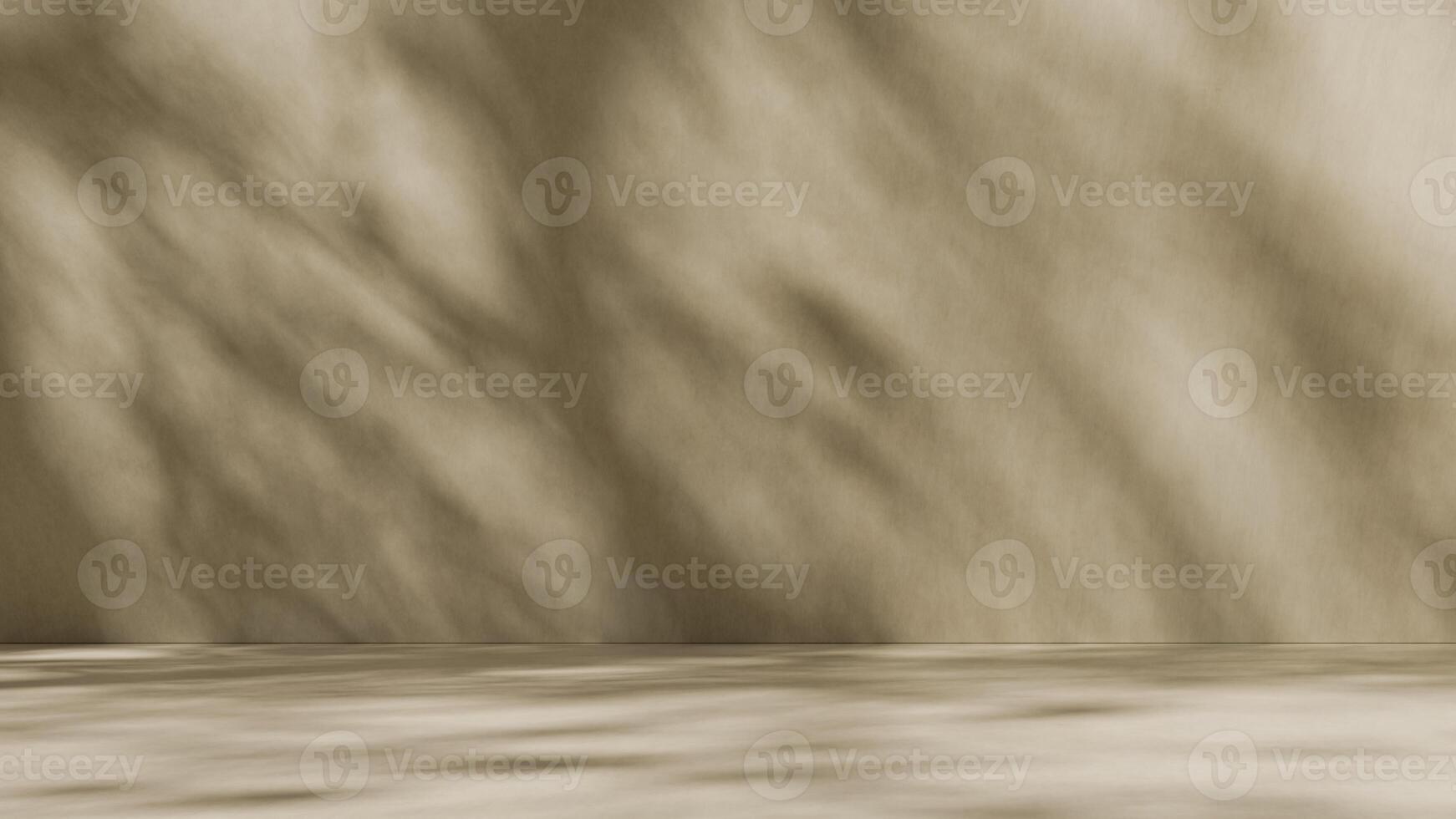 Brown natural product display platform 3d background abstract shadow light concept on cosmetic scene presentation stage mockup or empty beige stone pedestal beauty advertising stand backdrop photo