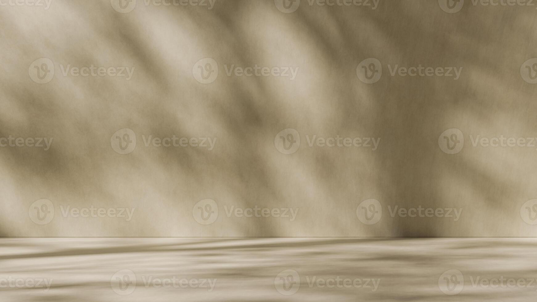 Brown natural product display platform 3d background abstract shadow light concept on cosmetic scene presentation stage mockup or empty beige stone pedestal beauty advertising stand backdrop photo