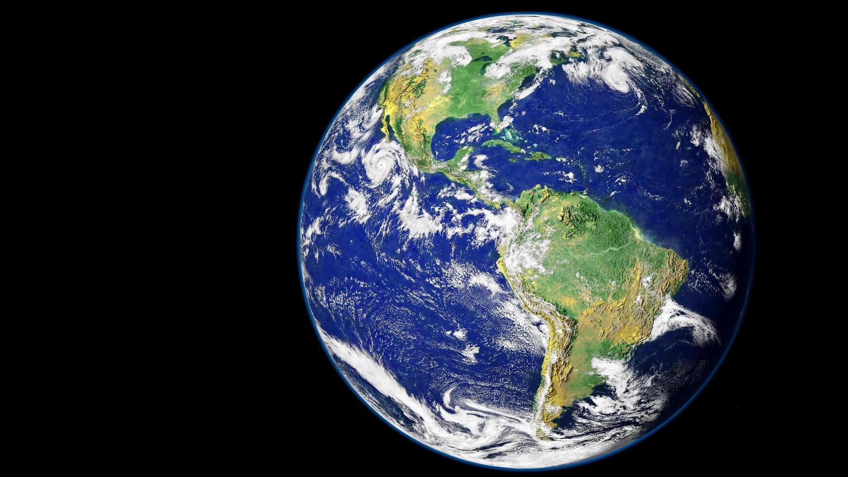View of Earth from space focused on American continent. Universe science astronomy photo