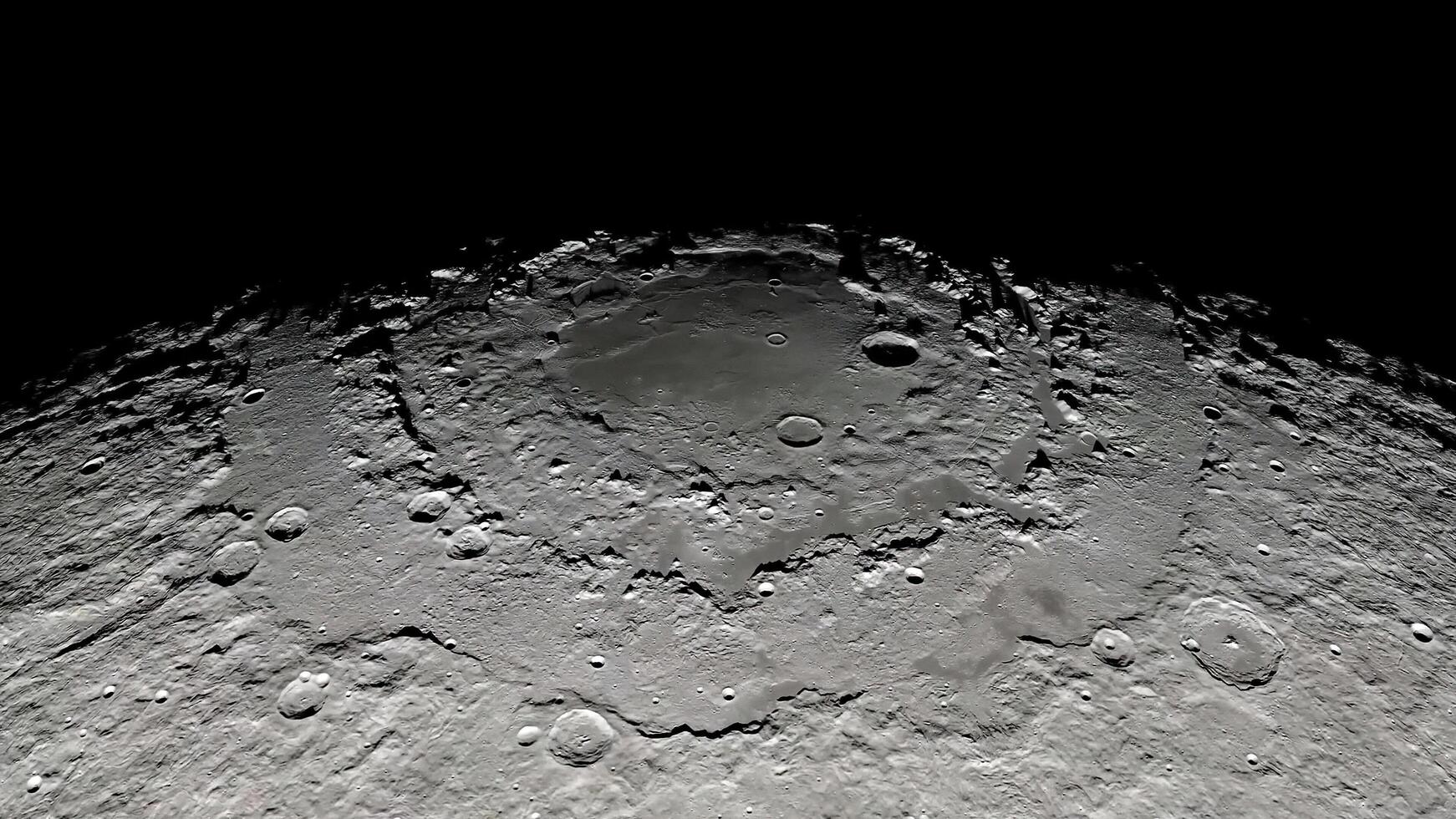 Moon surface close-up. Detailed lunar craters on the surface of the moon. photo