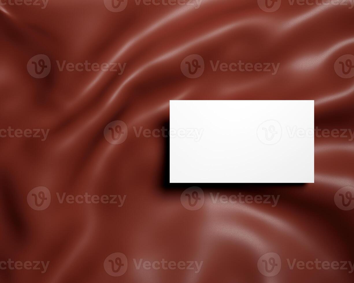 Business card on fabric background photo