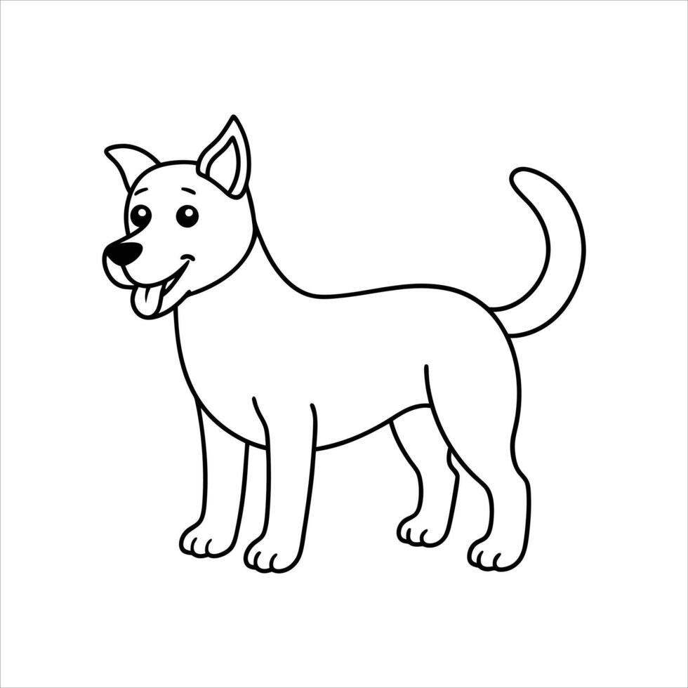 Cartoon funny dog standing vector