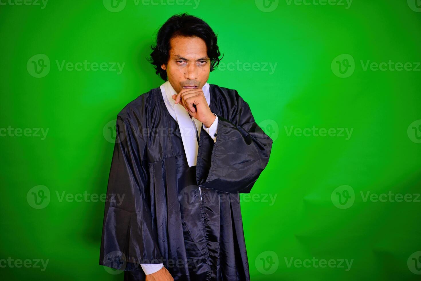 A standing lawyer coughing photo