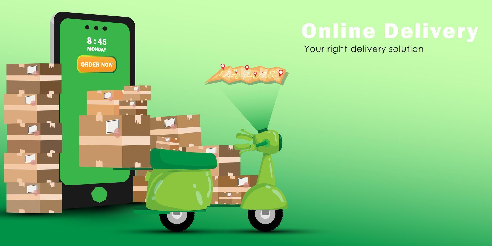 Online delivery service concept. delivery website vector