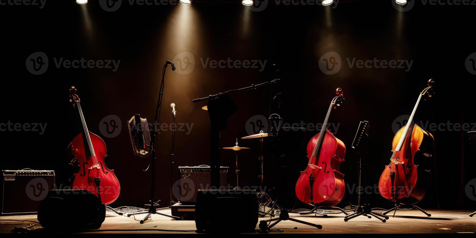 Musical Instruments on Stage Before Performance photo