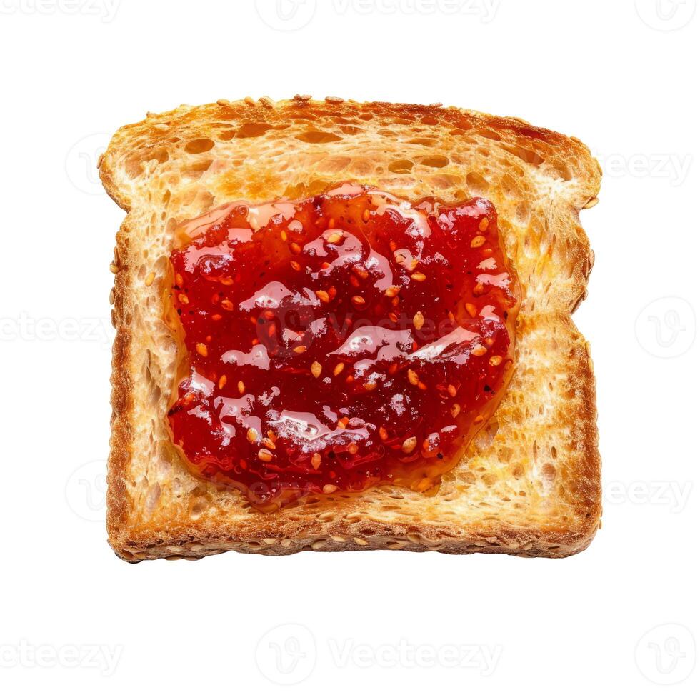 Whole Grain Toast with Strawberry Jam. Classic Breakfast photo
