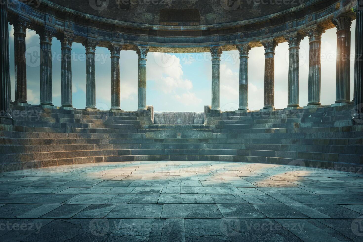 Ancient Amphitheater with Pillars photo