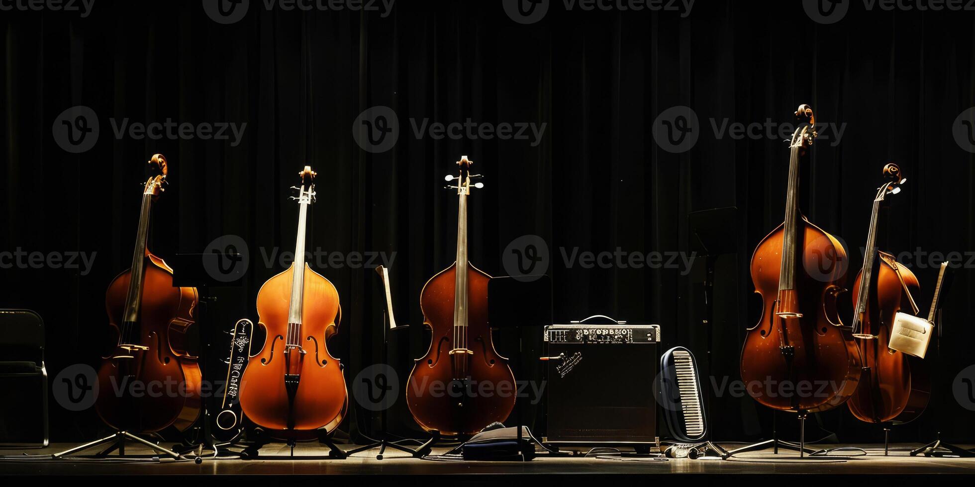 Musical Instruments on Stage Before Performance photo