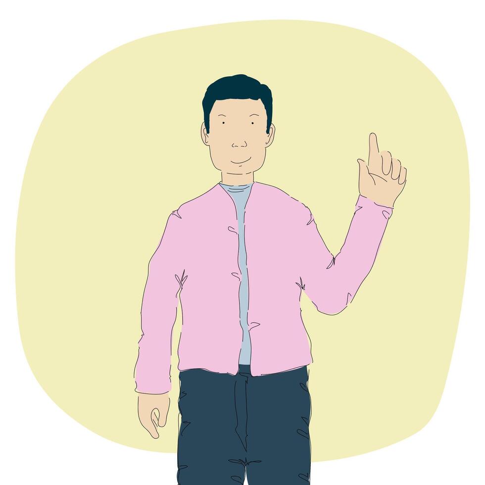 Happy and excited young business man celebrating victory expressing success vector