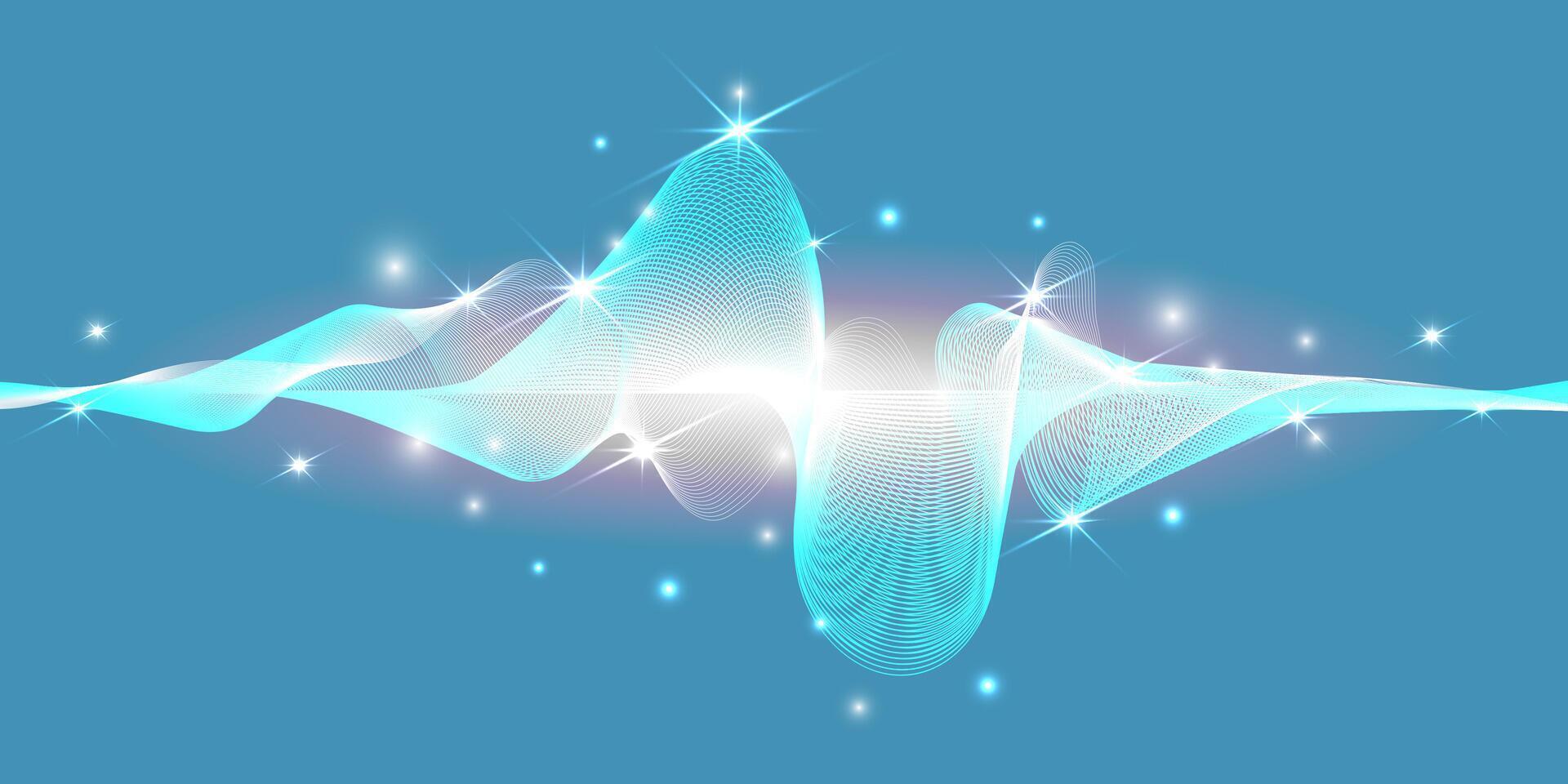 Color light blue abstract waves design vector