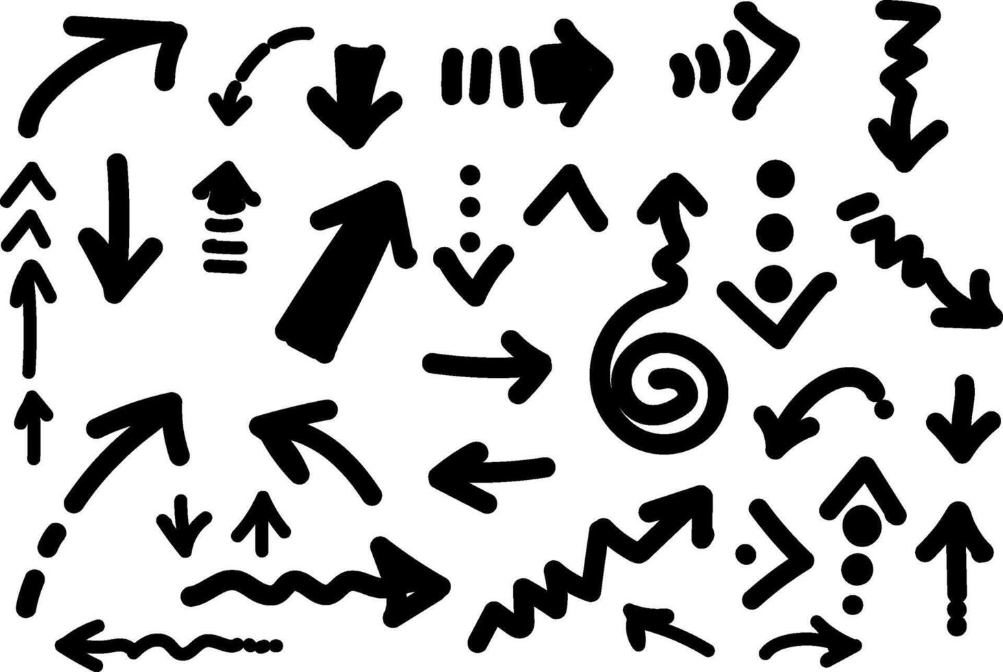 Hand drawn arrows set. vector