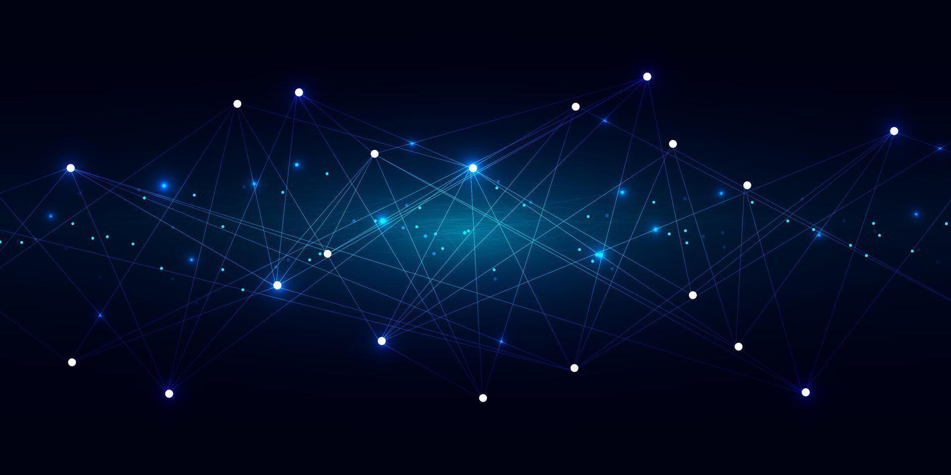 Abstract digital network connection blue. vector