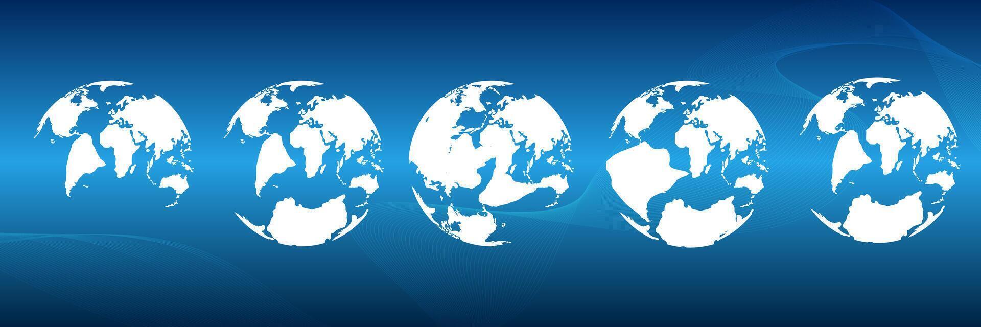 Earth globe icons. earth hemispheres with continents. vector