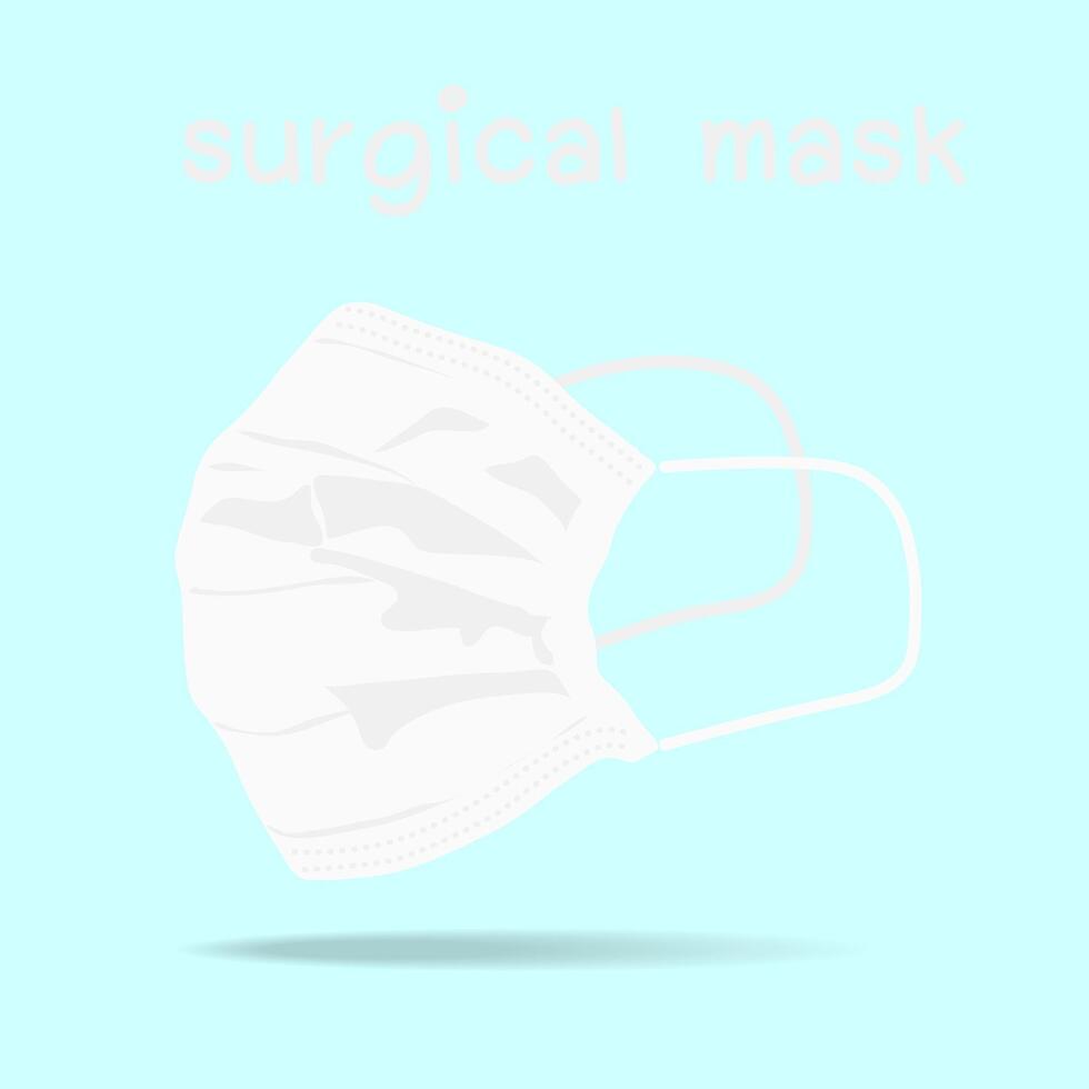 white antiviral medical respiratory protection face mask coronavirus vector