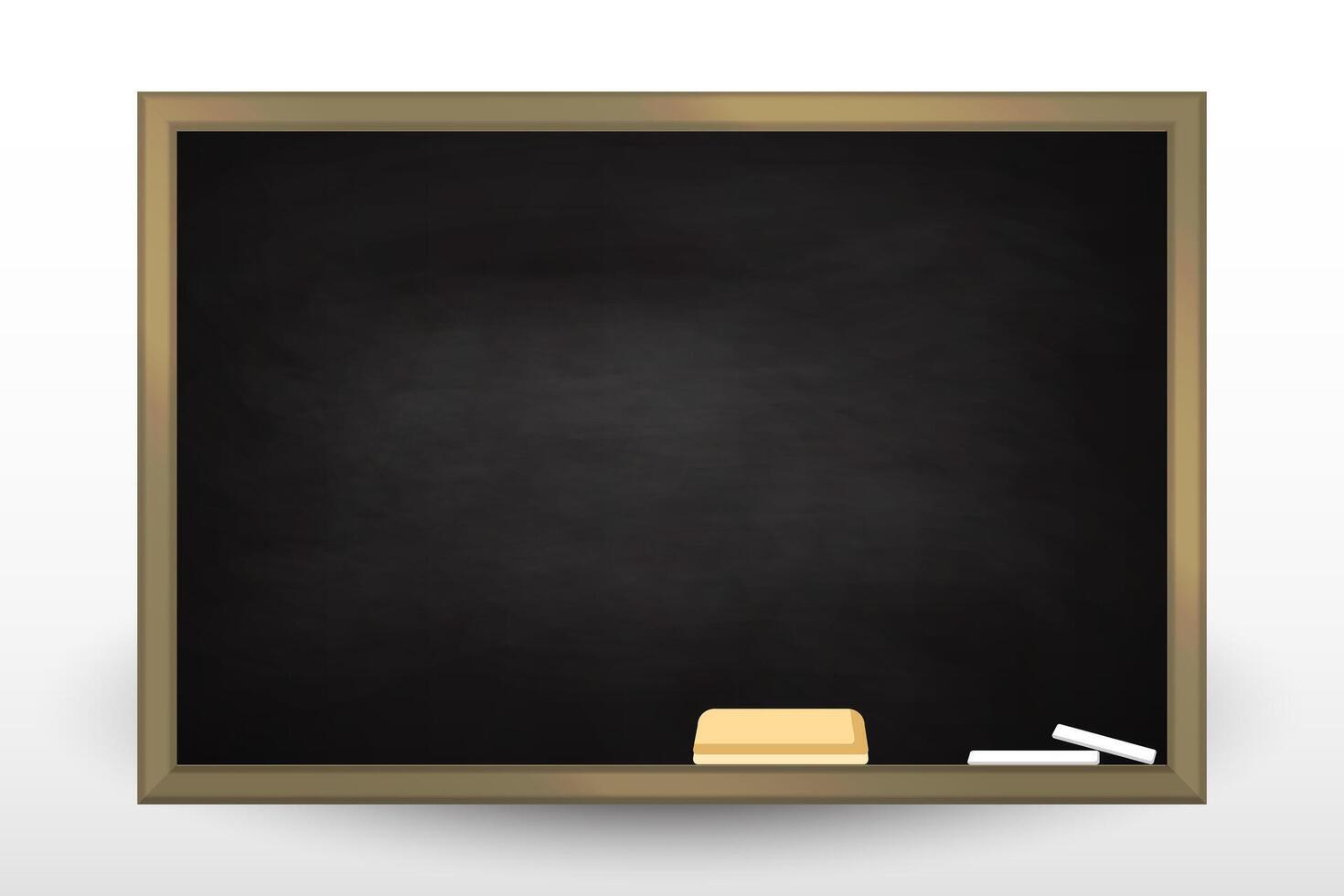 Blackboard with wooden frame, dirty chalkboard. Background for school or restaurant design, menu vector
