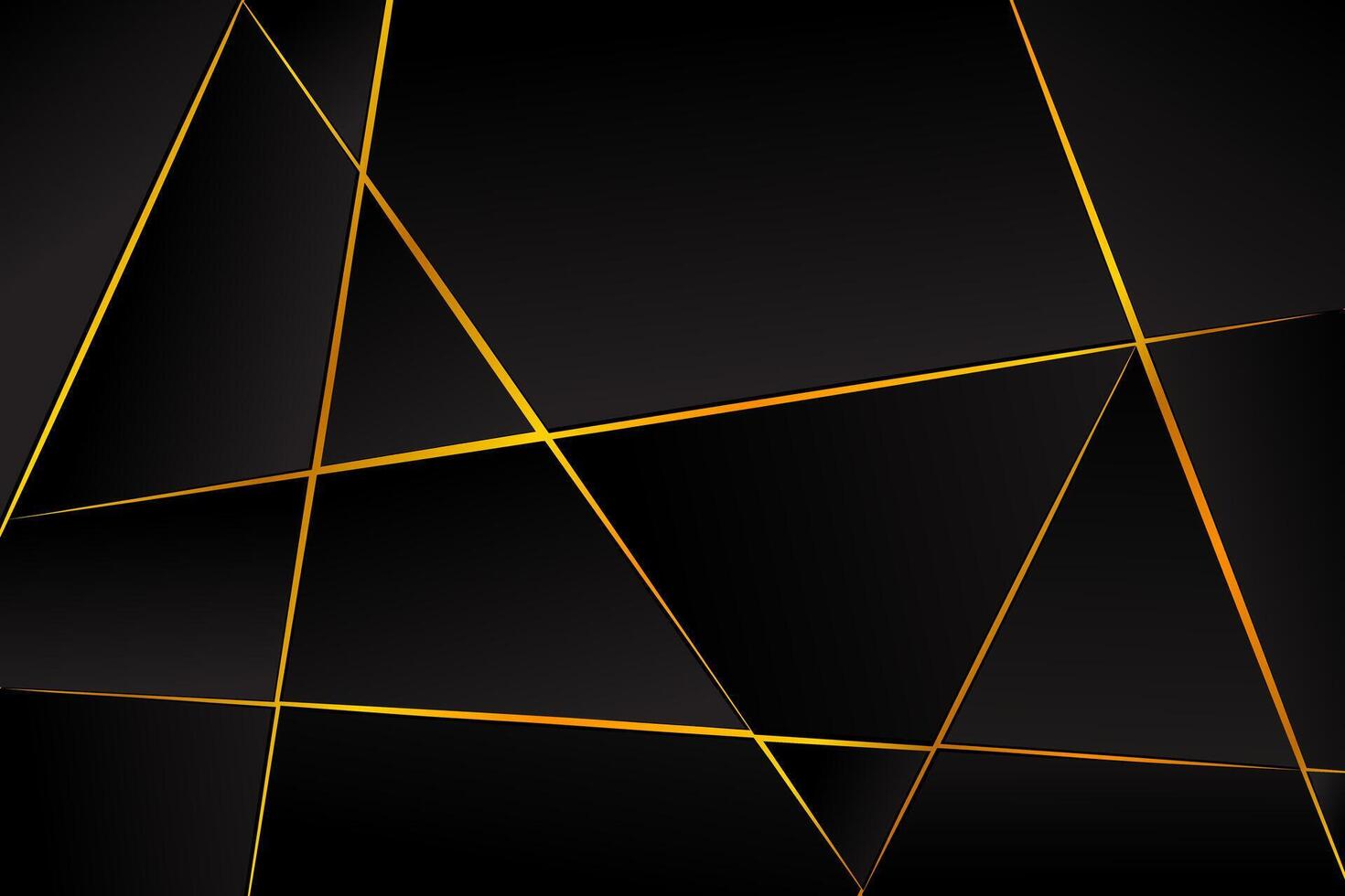 Abstract black with gold lines, triangles background modern design vector