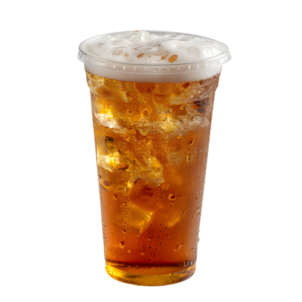 a glass of beer with ice and foam on top png