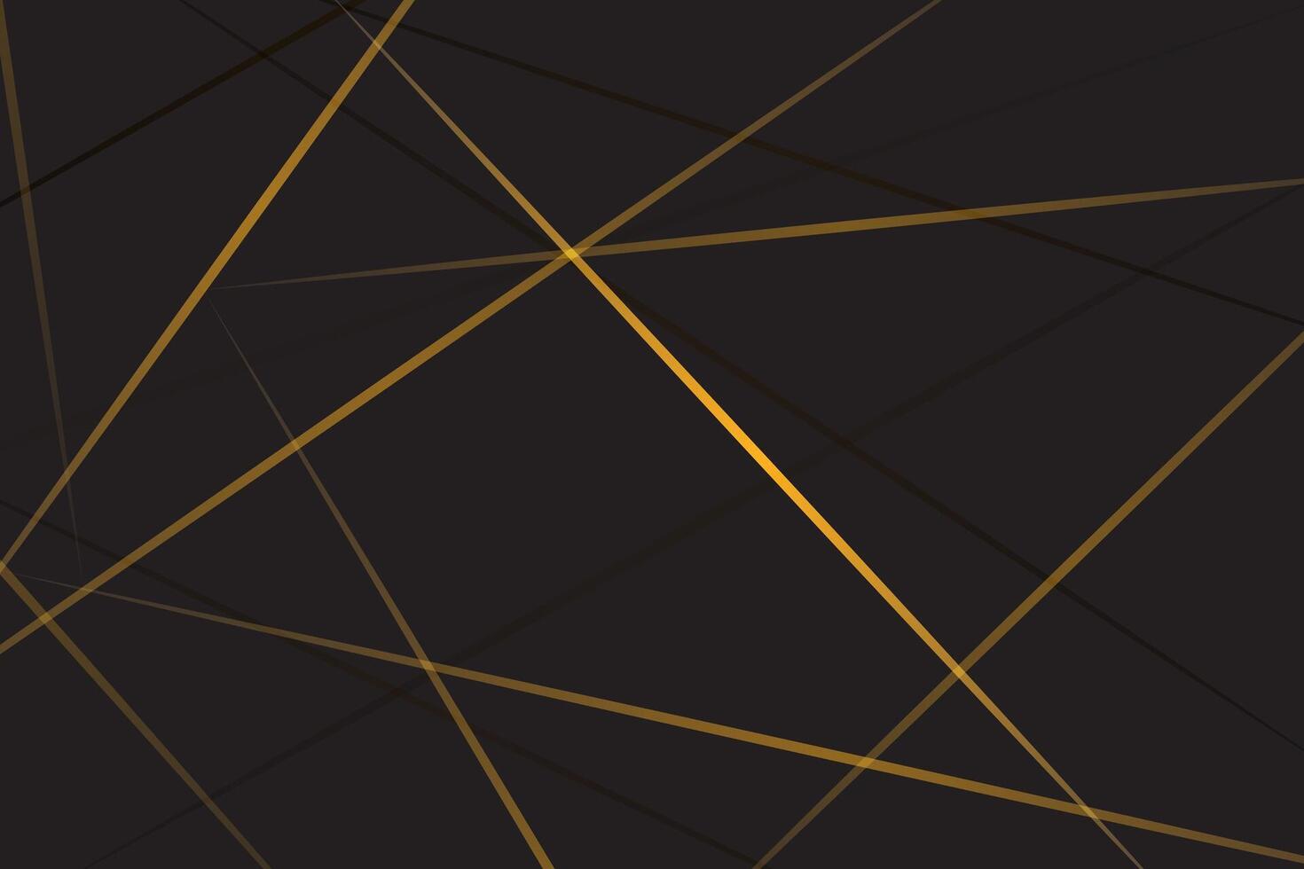 Abstract black with gold lines, triangles background vector