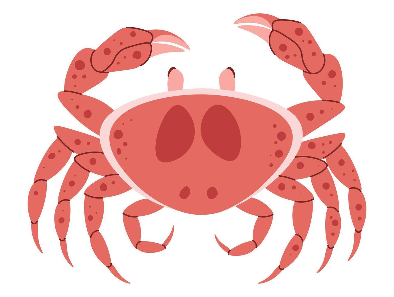 Hand drawn cartoon cute crab. illustration of sea animal in doodle style. Suitable for decoration, sticker design vector
