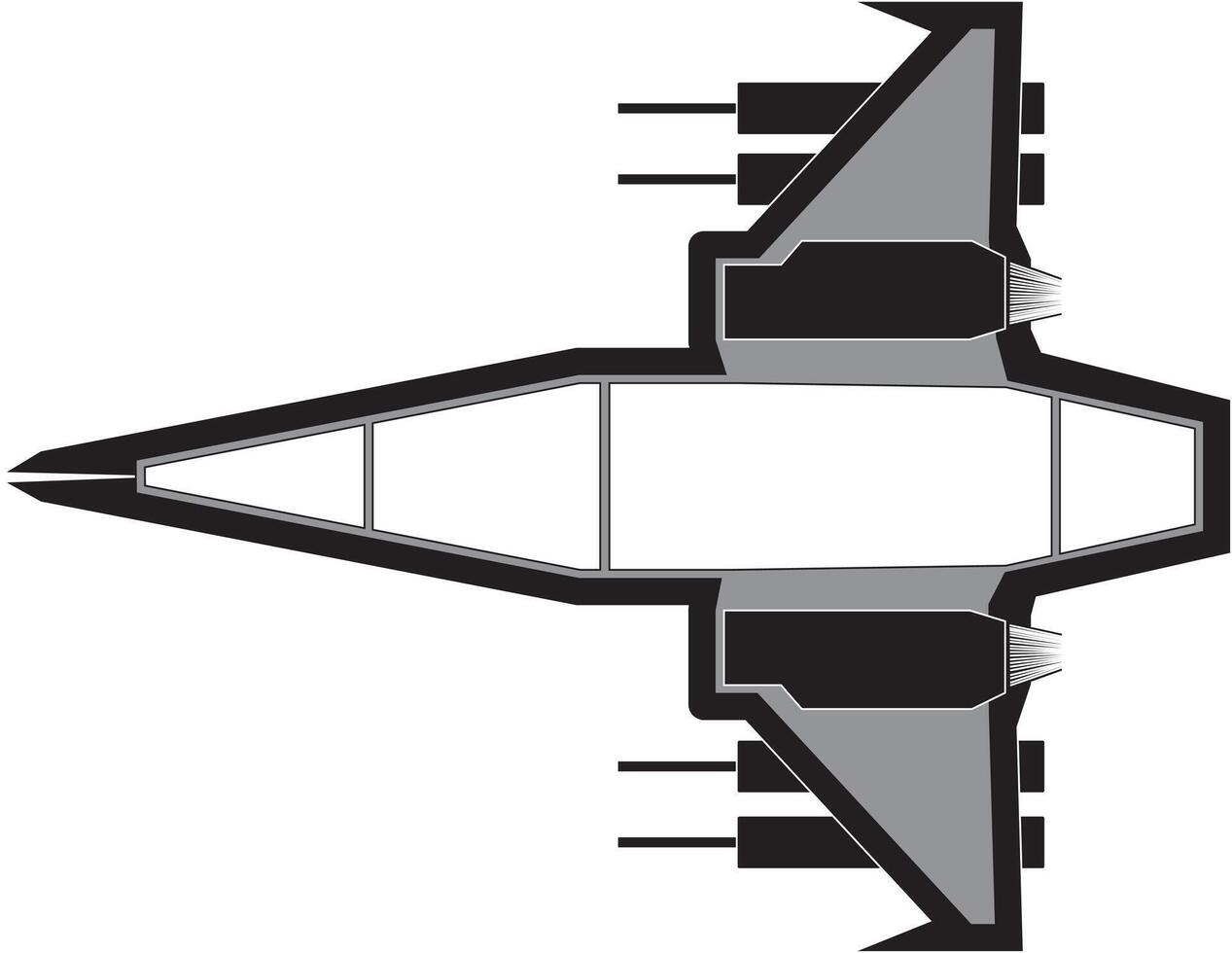 Basic Fighter ship vector
