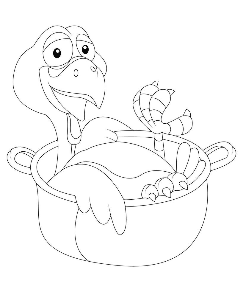 Happy Thanksgiving Coloring page for kids and adults. Thanksgiving coloring book for children. vector