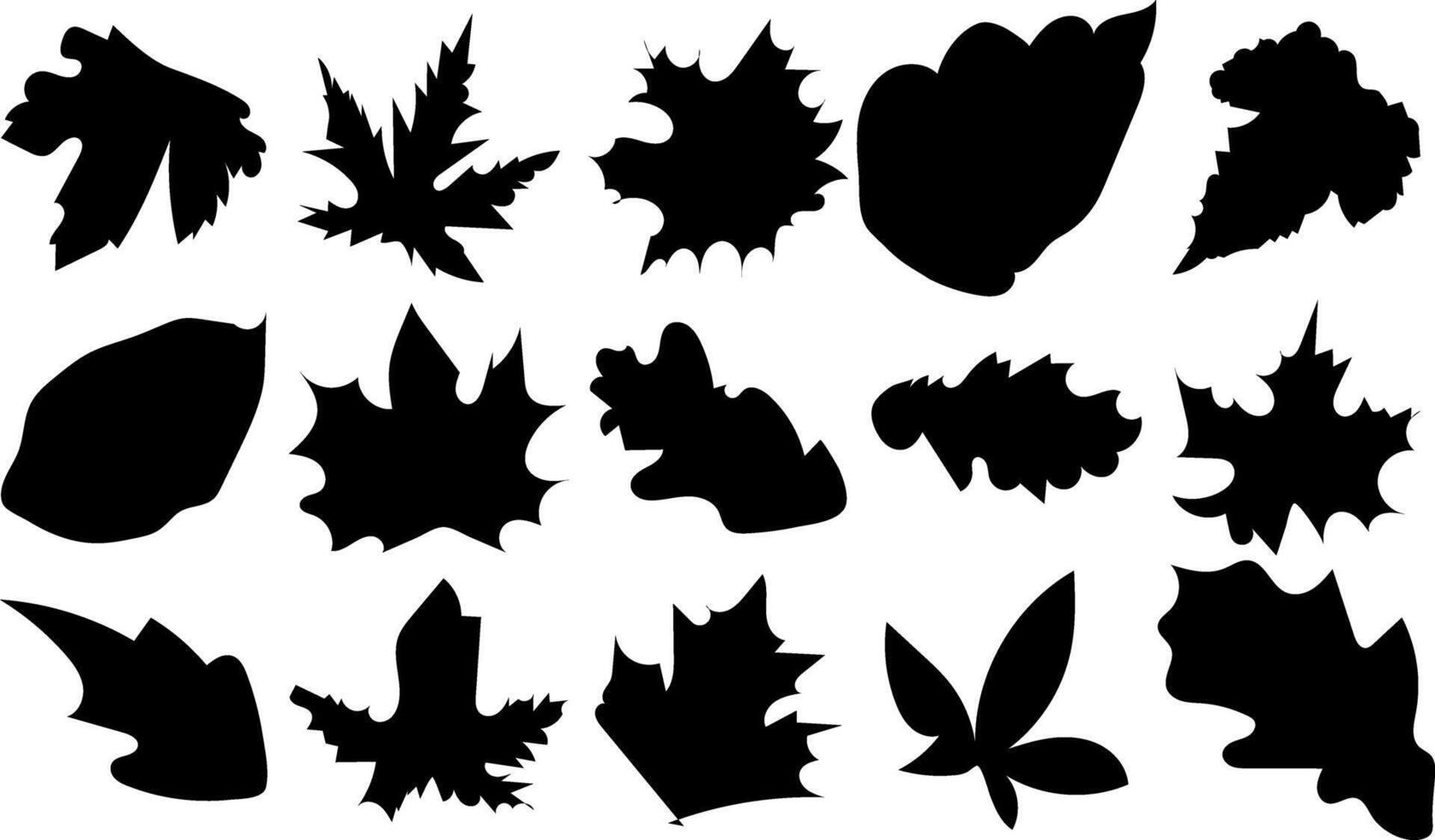 Autumn Leaves collection silhouette trendy design vector