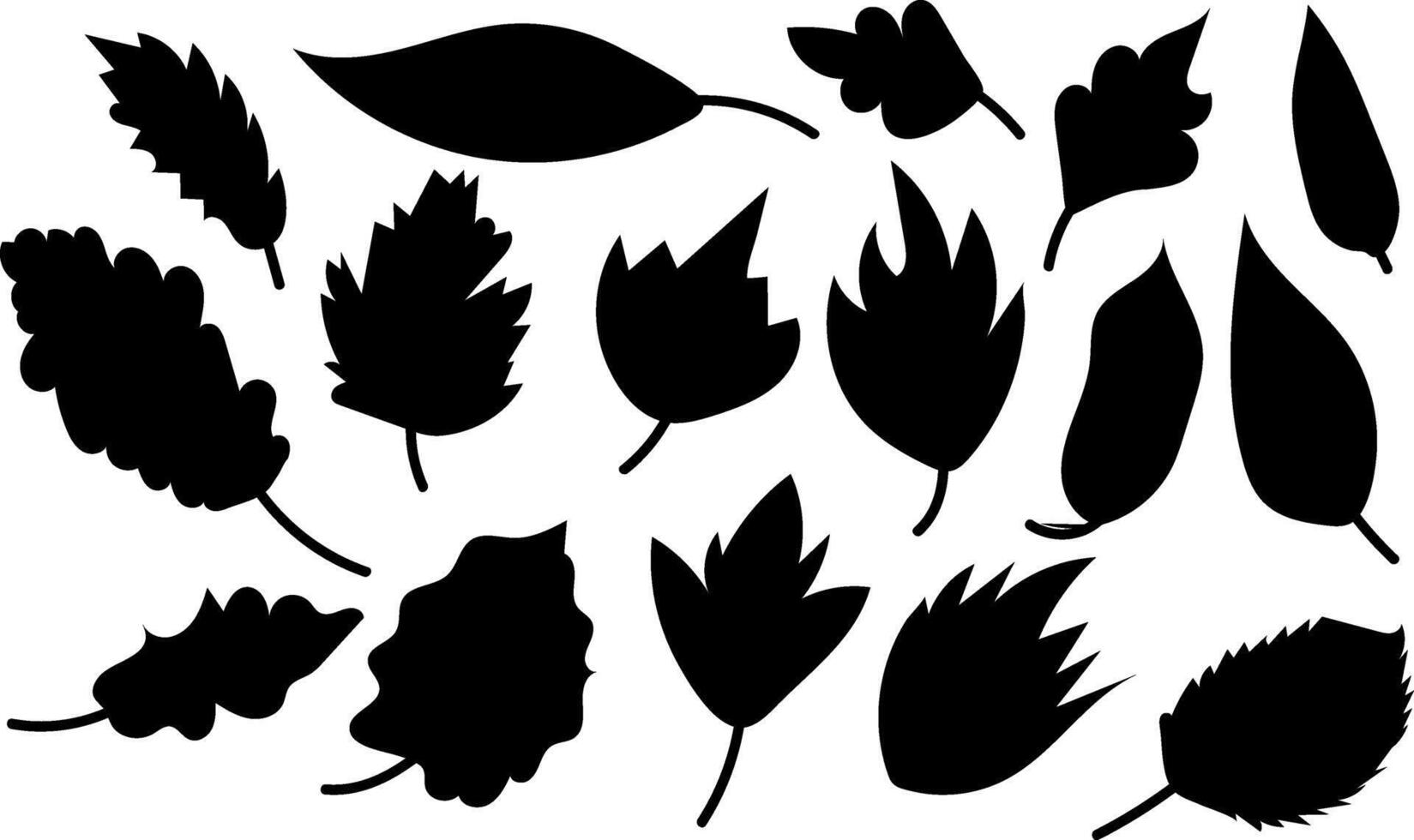 Autumn Leaves collection silhouette trendy design vector