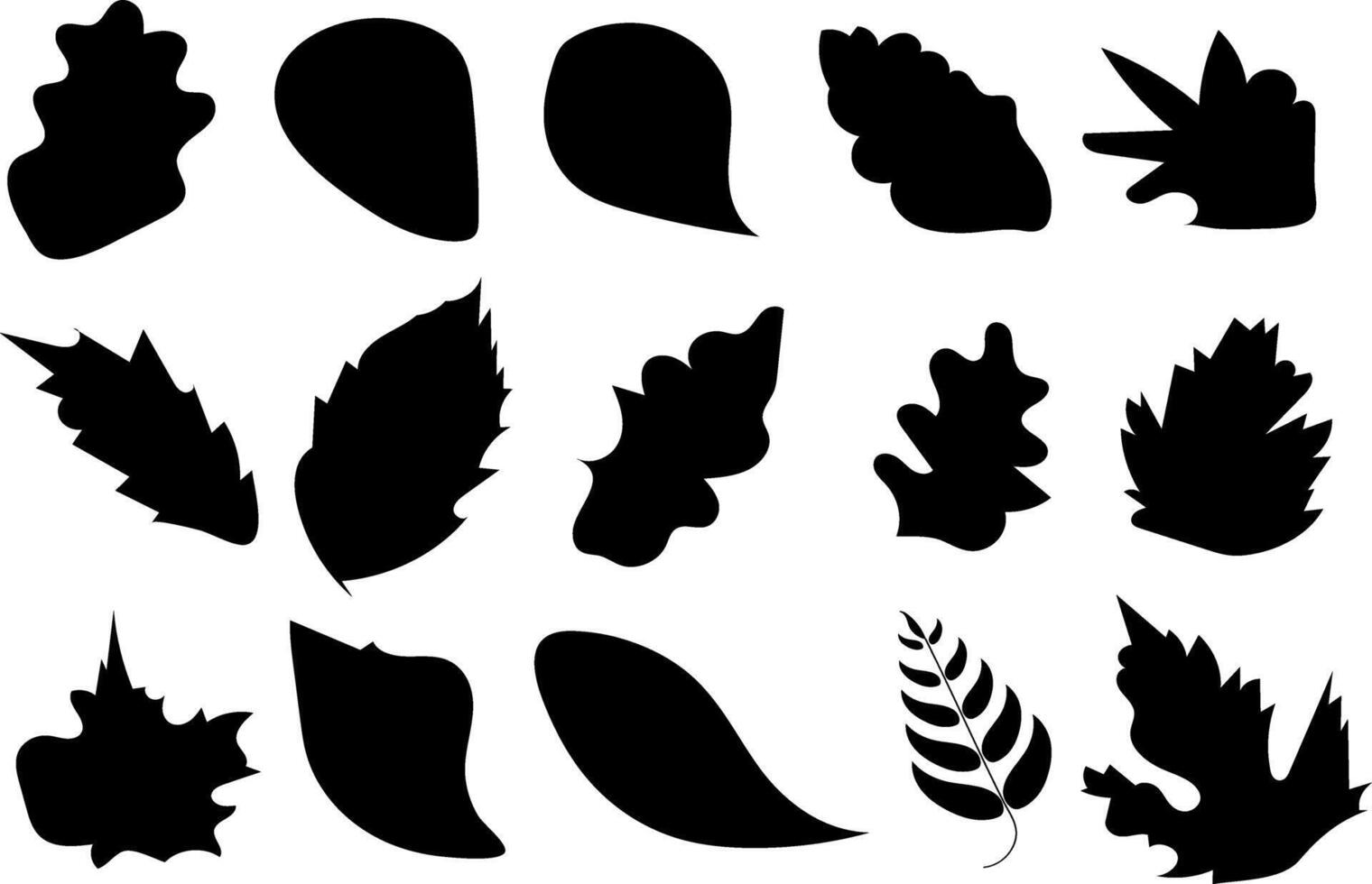 Autumn Leaves collection silhouette trendy design vector