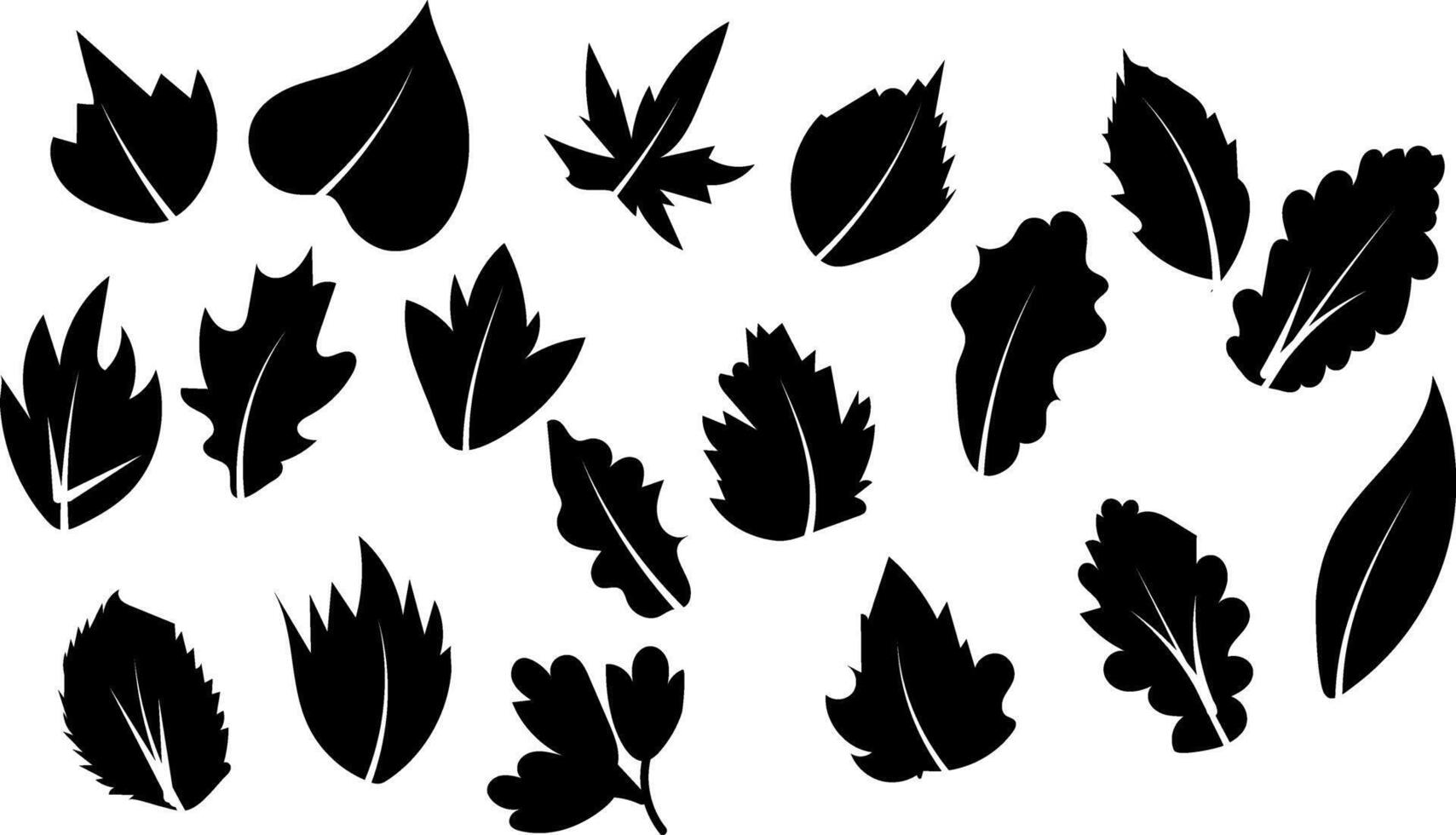 Autumn Leaves collection silhouette trendy design vector
