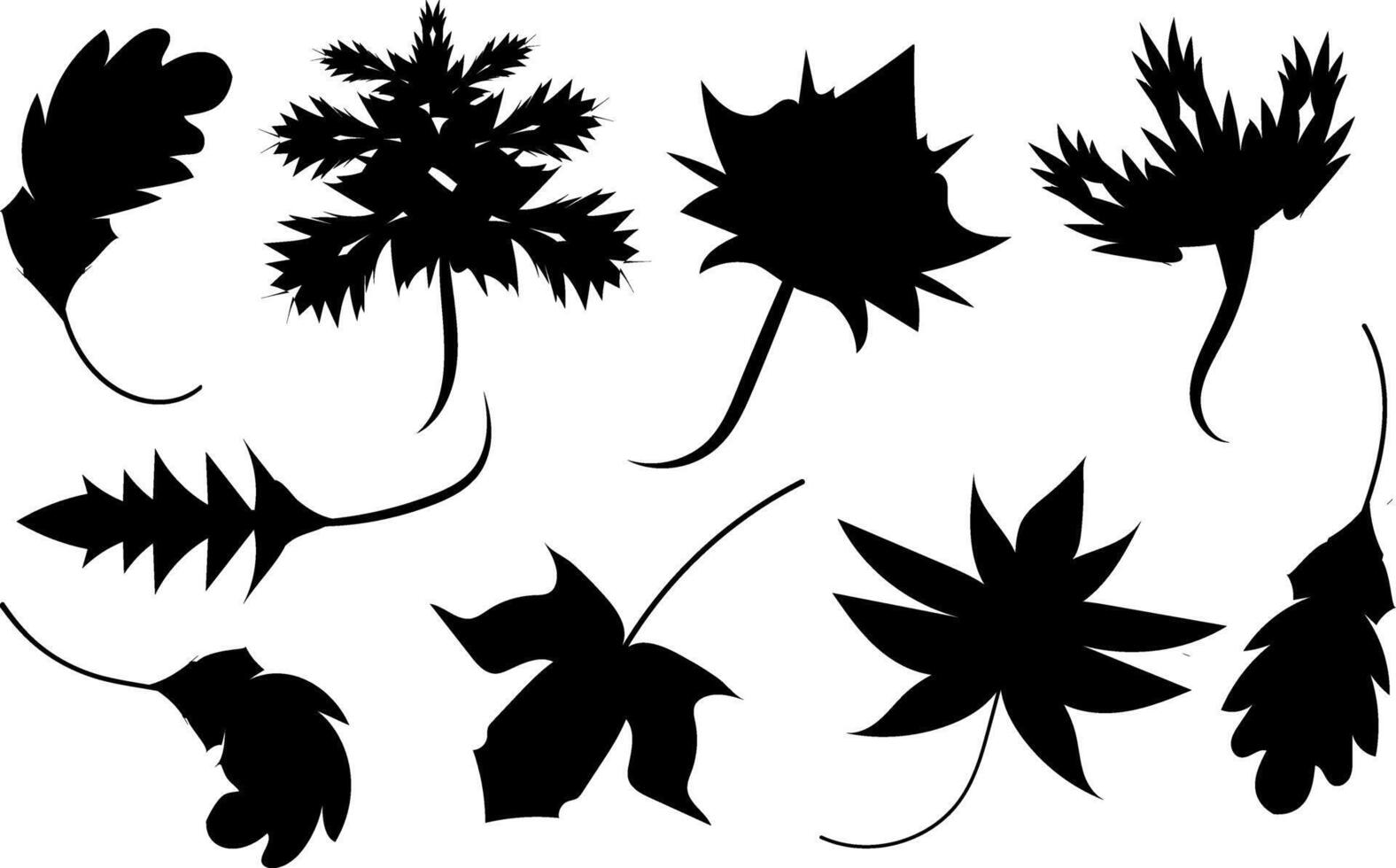 Autumn Leaves collection silhouette trendy design vector