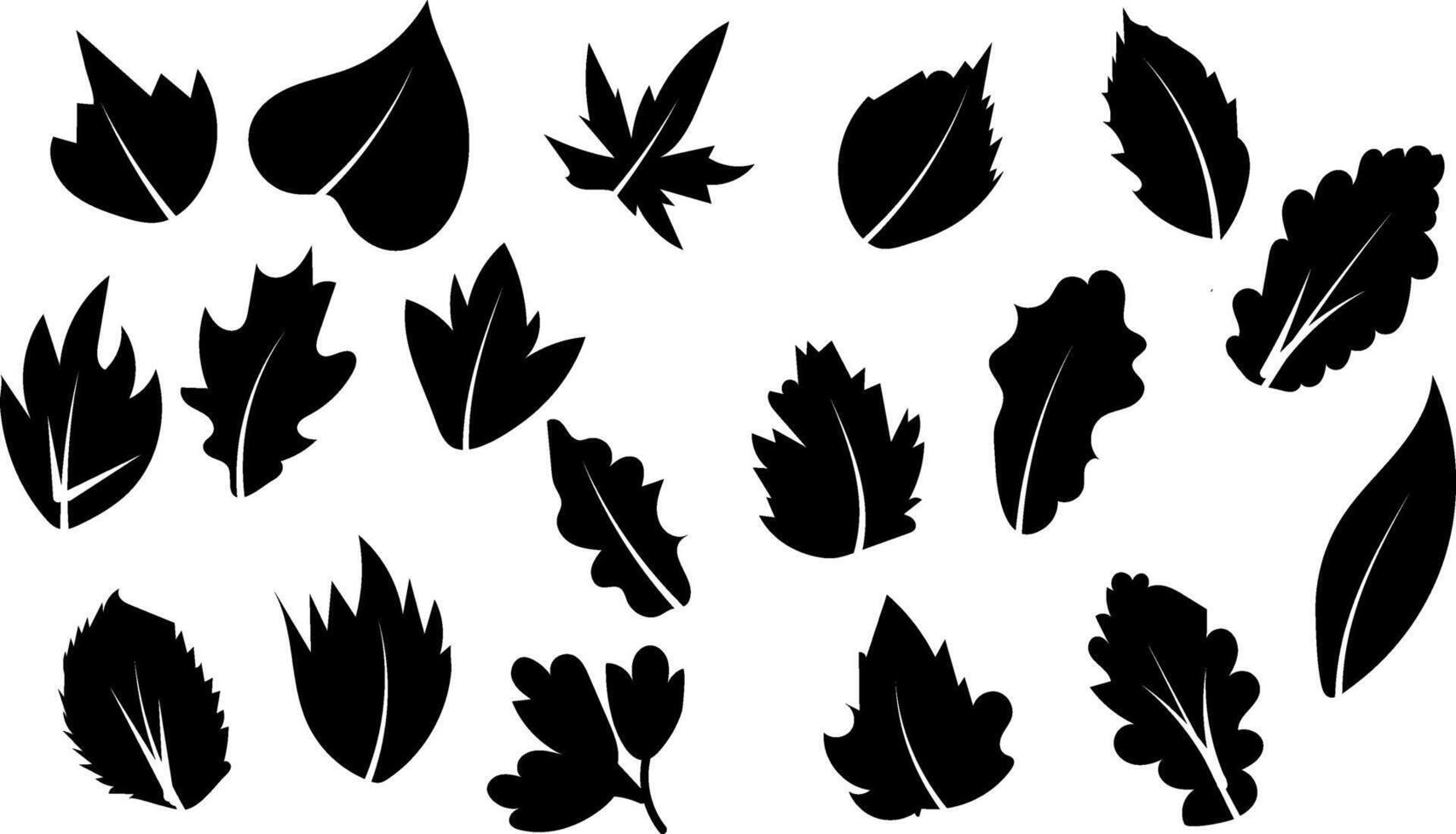 Autumn Leaves collection silhouette trendy design vector