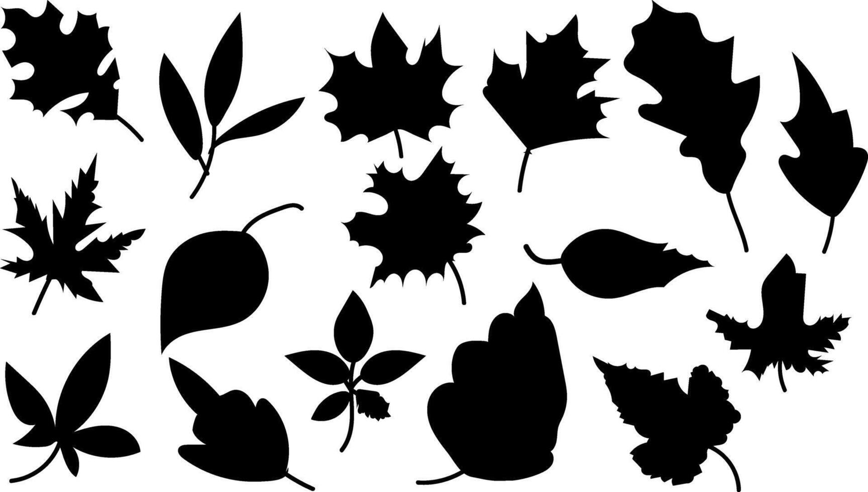Autumn Leaves collection silhouette trendy design vector