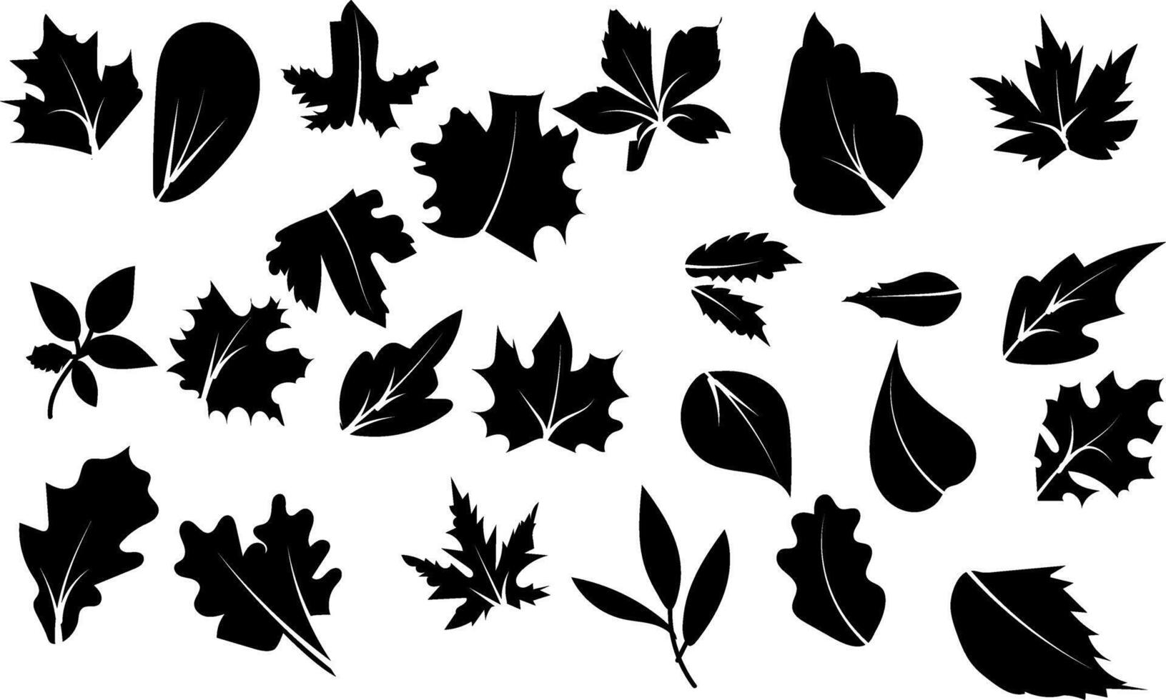 Autumn Leaves collection silhouette trendy design vector