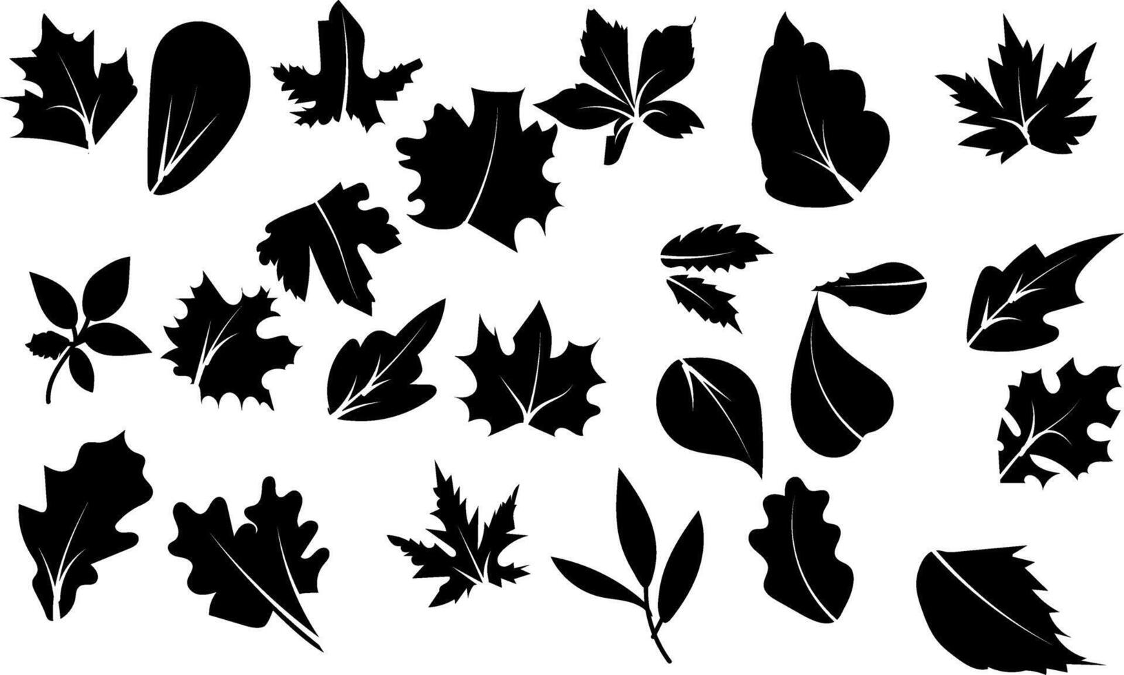 Autumn Leaves collection silhouette trendy design vector