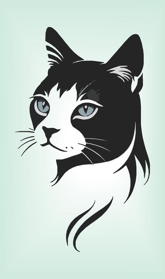 Cat Silhouette International Cat Day. vector