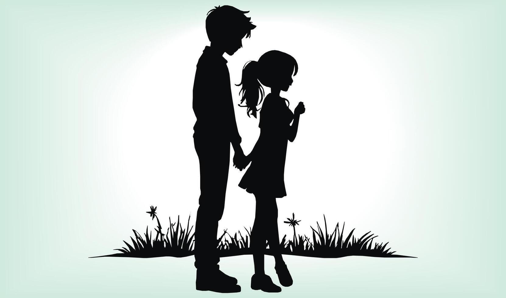 Happy friendship day silhouettes image. vector