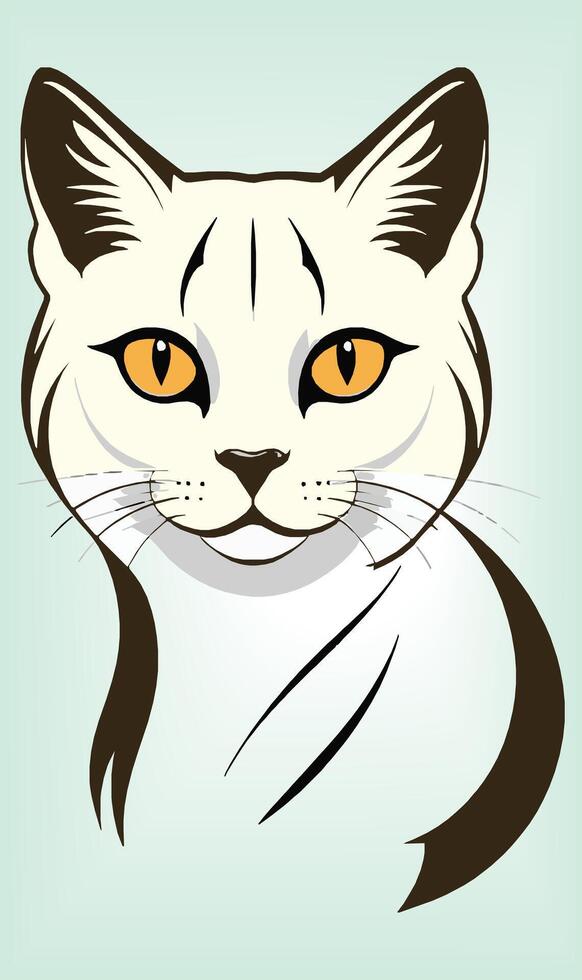 Cat Silhouette International Cat Day. vector