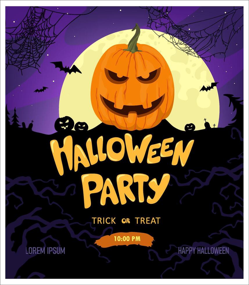 Halloween party background design. Pumpkin. Helloween party vector