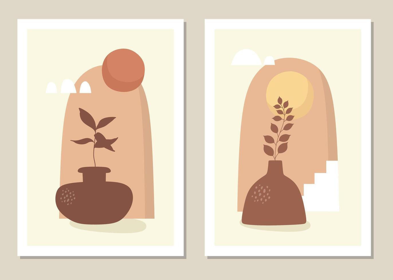 A trendy set of abstract geometric shapes in a minimal style, great decoration for walls vector