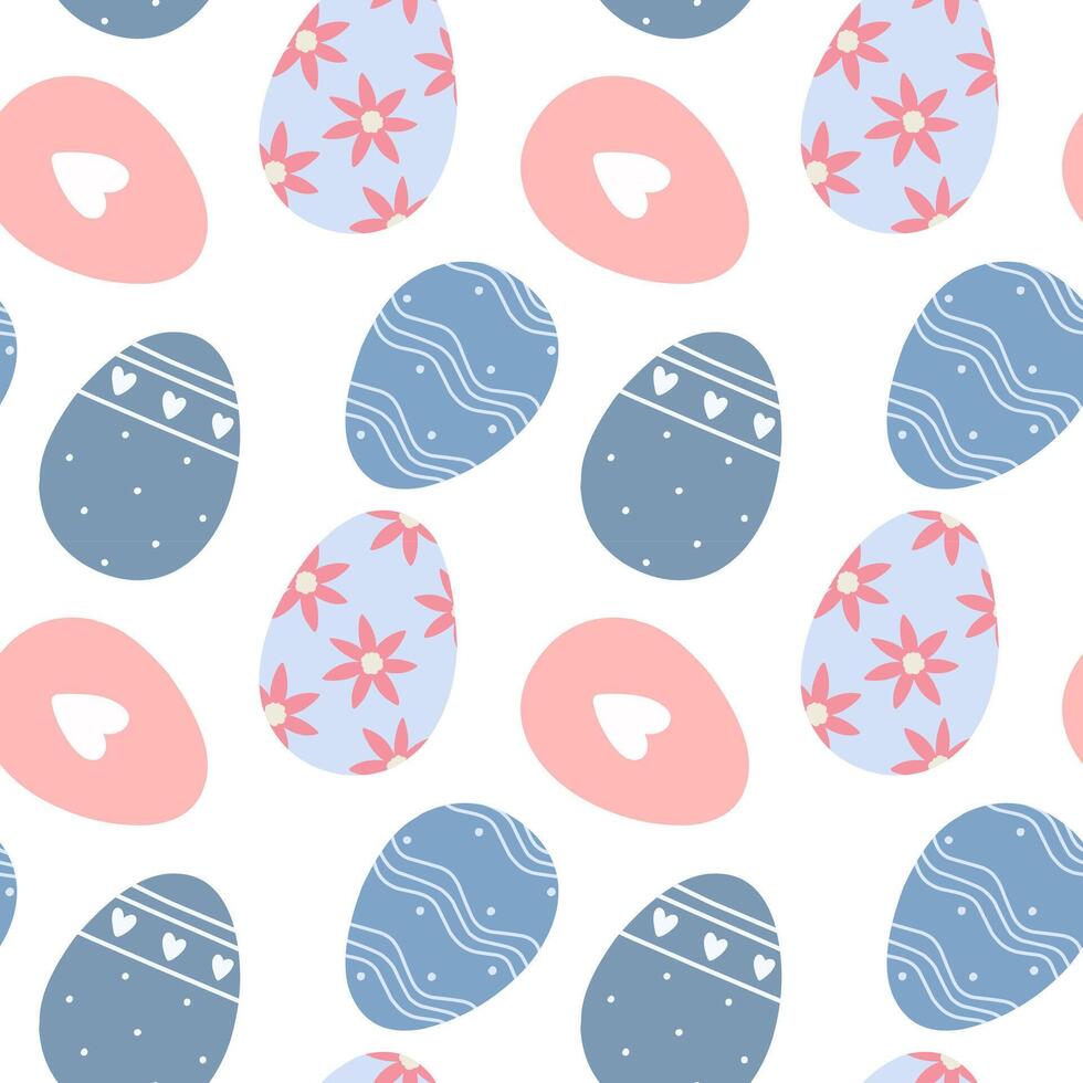 Seamless pattern with Easter eggs, Happy Easter. vector